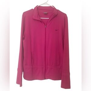 Nike Women’s Full zipper Light Weight Jacket Long Sleeve Inside Pockets Pink EUC